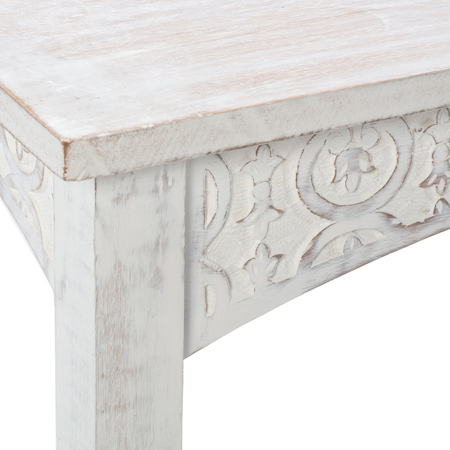Province White Wash Arch Night Stand, Side Table