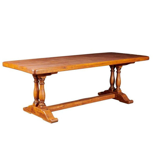 French Oak Province Column Dining Table