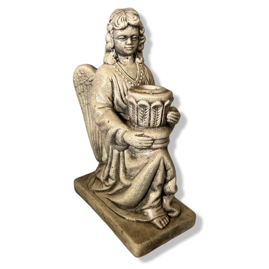 Angel Stone/ Cement Cast Garden Statue & Candle Holder