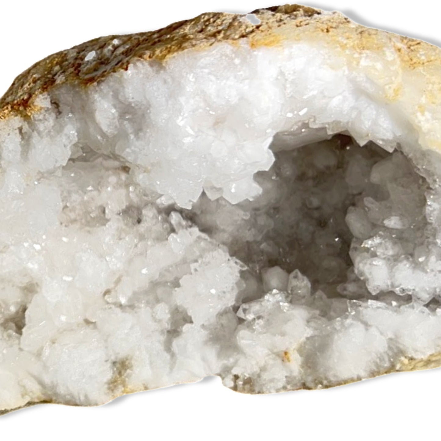 Pure White Natural Quartz Crystal Geode Cave, Atlas Mountains, Africa