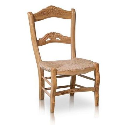 Spanish Hand-Crafted Olive Wood Rush Seating Low Dining/Children’s Chair